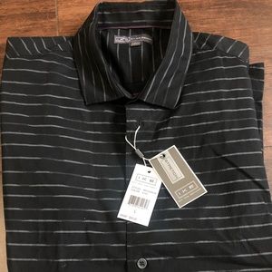NWT Ike Black with grey stripes dress shirt